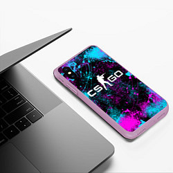 Чехол iPhone XS Max матовый КС ГО НЕОН CS GO NEON, цвет: 3D-сиреневый — фото 2