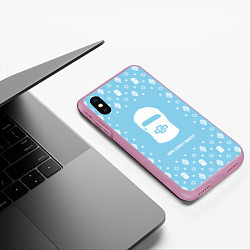 Чехол iPhone XS Max матовый Узор Sky Blue Dope Ski Mask Dope Street Market, цвет: 3D-розовый — фото 2