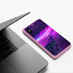 Чехол iPhone XS Max матовый Наедине со вселенной Alone with the universe, цвет: 3D-розовый — фото 2