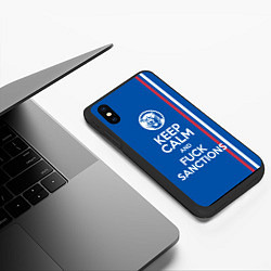 Чехол iPhone XS Max матовый Keep calm and fuck sanctions, цвет: 3D-черный — фото 2