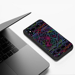 Чехол iPhone XS Max матовый Мандала Этно, цвет: 3D-черный — фото 2