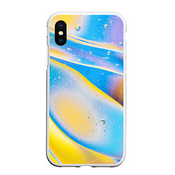Чехол iPhone XS Max матовый Градиент Жёлто-Голубая Абстракция