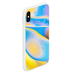 Чехол iPhone XS Max матовый Градиент Жёлто-Голубая Абстракция, цвет: 3D-белый — фото 2