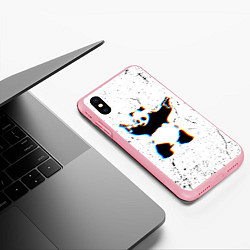 Чехол iPhone XS Max матовый Banksy Panda with guns Бэнкси, цвет: 3D-баблгам — фото 2