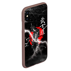 Чехол iPhone XS Max матовый Самурай Бусидо Иероглифы Samurai Lightning, цвет: 3D-коричневый — фото 2