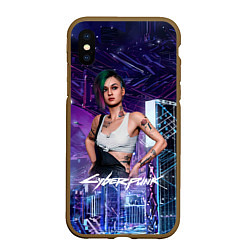 Чехол iPhone XS Max матовый Judy Cyberpunk2077 Джуди