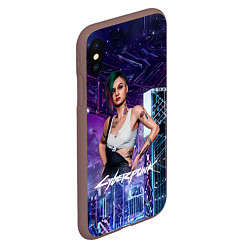 Чехол iPhone XS Max матовый Judy Cyberpunk2077 Джуди, цвет: 3D-коричневый — фото 2