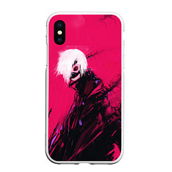 Чехол iPhone XS Max матовый Канеки Кен Kaneki Tokyo Ghoul, цвет: 3D-белый