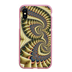 Чехол iPhone XS Max матовый Designer pattern, цвет: 3D-розовый