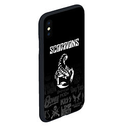 Чехол iPhone XS Max матовый Scorpions логотипы рок групп, цвет: 3D-черный — фото 2