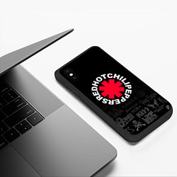 Чехол iPhone XS Max матовый Red Hot Chili Peppers Логотипы рок групп, цвет: 3D-черный — фото 2