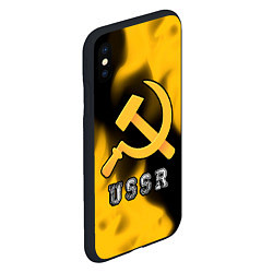Чехол iPhone XS Max матовый USSR - СЕРП И МОЛОТ Пламя, цвет: 3D-черный — фото 2