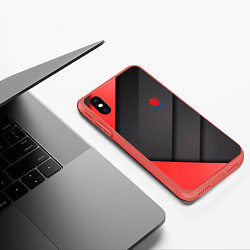 Чехол iPhone XS Max матовый SUZUKI abstraction, цвет: 3D-красный — фото 2