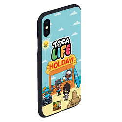 Чехол iPhone XS Max матовый Toca Life Holiday!, цвет: 3D-черный — фото 2