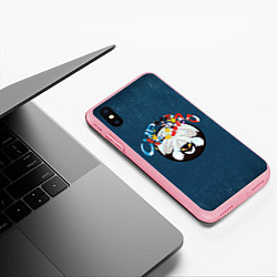 Чехол iPhone XS Max матовый Cuphead, Mugman and devil, цвет: 3D-баблгам — фото 2