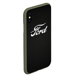 Чехол iPhone XS Max матовый Ford форд крбон, цвет: 3D-темно-зеленый — фото 2