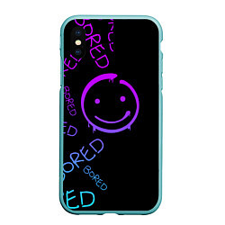 Чехол iPhone XS Max матовый Neon Bored Half pattern