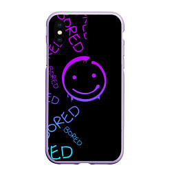 Чехол iPhone XS Max матовый Neon Bored Half pattern, цвет: 3D-светло-сиреневый