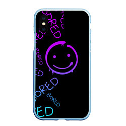 Чехол iPhone XS Max матовый Neon Bored Half pattern, цвет: 3D-голубой