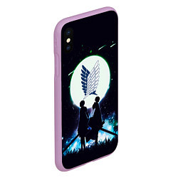 Чехол iPhone XS Max матовый Атака Титанов Attack on Titan, Logo, цвет: 3D-сиреневый — фото 2