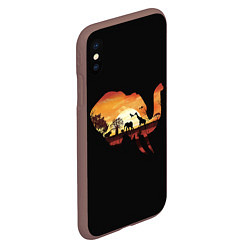 Чехол iPhone XS Max матовый Душа природы - слон, цвет: 3D-коричневый — фото 2