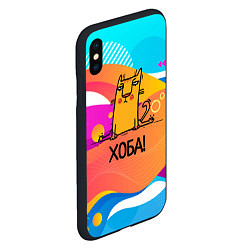 Чехол iPhone XS Max матовый Кот на шпагате, цвет: 3D-черный — фото 2