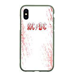 Чехол iPhone XS Max матовый ACDC Паттерн, цвет: 3D-темно-зеленый