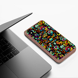 Чехол iPhone XS Max матовый Прикольный красочный паттерн, цвет: 3D-коричневый — фото 2