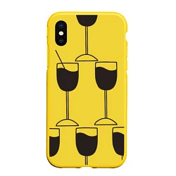 Чехол iPhone XS Max матовый Кому коктейль?, цвет: 3D-желтый