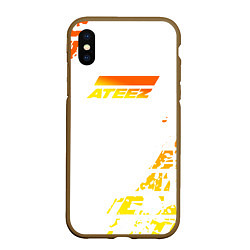 Чехол iPhone XS Max матовый Ateez, цвет: 3D-коричневый