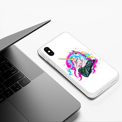 Чехол iPhone XS Max матовый Uni cool Corn, цвет: 3D-белый — фото 2