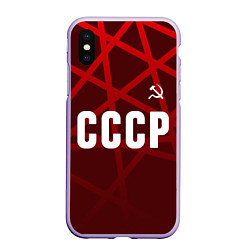 Чехол iPhone XS Max матовый СССР КРАСНЫЕ ЛИНИИ