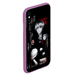 Чехол iPhone XS Max матовый Токийский Гуль Иероглифы Tokyo Ghoul, цвет: 3D-фиолетовый — фото 2