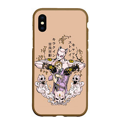 Чехол iPhone XS Max матовый KILLER QUEEN Йошикаге Кира JOJO PART 4, цвет: 3D-коричневый