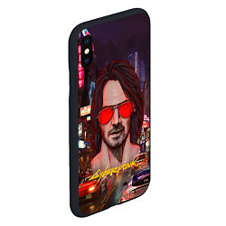 Чехол iPhone XS Max матовый Johnny Cyberpunk2077 Джонни, цвет: 3D-черный — фото 2