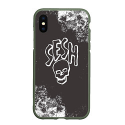 Чехол iPhone XS Max матовый Bones, цвет: 3D-темно-зеленый