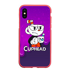 Чехол iPhone XS Max матовый Недовольная чашечка cuphead, цвет: 3D-красный