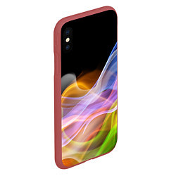 Чехол iPhone XS Max матовый Цветной дым Color pattern, цвет: 3D-красный — фото 2
