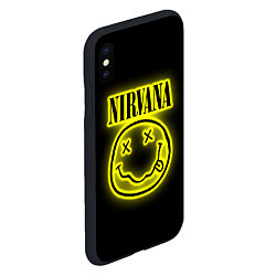 Чехол iPhone XS Max матовый NIRVANA неон, цвет: 3D-черный — фото 2