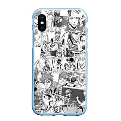 Чехол iPhone XS Max матовый Kuroko no Basket pattern, цвет: 3D-голубой