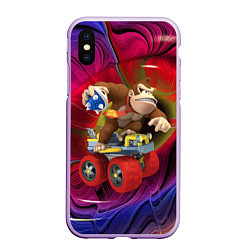 Чехол iPhone XS Max матовый Mario Donkey Kong Nintendo Video Game, цвет: 3D-сиреневый