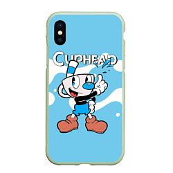 Чехол iPhone XS Max матовый Cuphead синяя чашечка