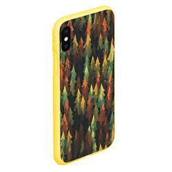 Чехол iPhone XS Max матовый Spruce forest, цвет: 3D-желтый — фото 2