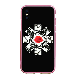 Чехол iPhone XS Max матовый RHCP Logo Red Rose