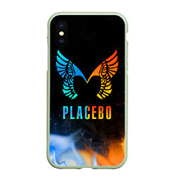 Чехол iPhone XS Max матовый Placebo, Logo, цвет: 3D-салатовый