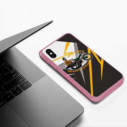Чехол iPhone XS Max матовый Мотокросс Экстрим, цвет: 3D-малиновый — фото 2