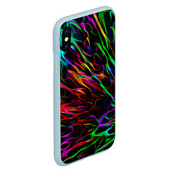 Чехол iPhone XS Max матовый Neon pattern Vanguard, цвет: 3D-голубой — фото 2