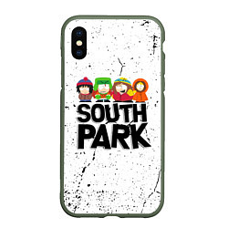 Чехол iPhone XS Max матовый Южный парк мультфильм - персонажи South Park