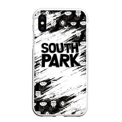 Чехол iPhone XS Max матовый Южный парк - персонажи и логотип South Park