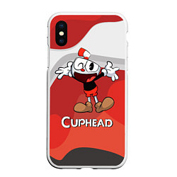 Чехол iPhone XS Max матовый Cuphead веселая красная чашечка